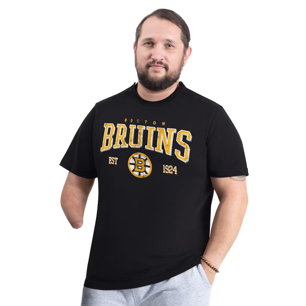 Boston Bruins GIII Sports By Carl Banks Adaptive Classic Team Graphic TShirt Vintage Oversized  Breathable Casual Soft Tshirt S