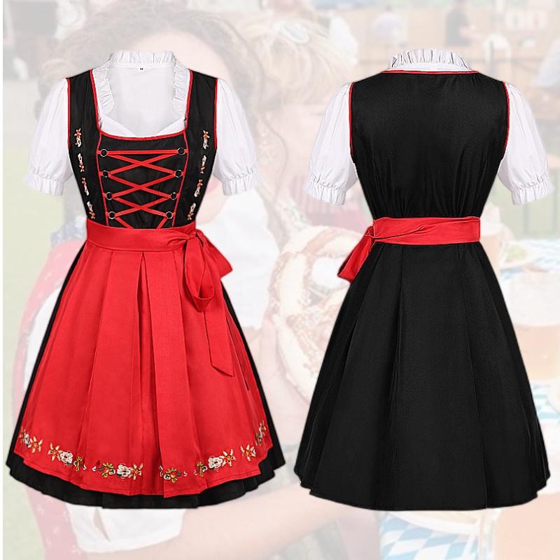 Costume Lady Oktoberfest Bavarian Beer Maid German Fancy Party Prop Dirndl Dress