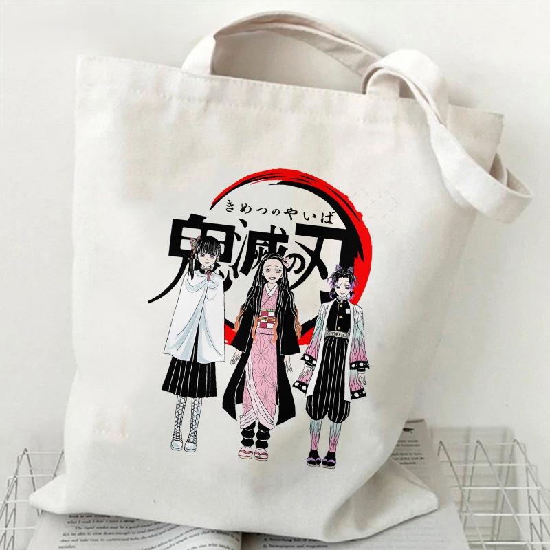 Japan cartoon comics Demon Slayer Printed Canvas Bag Large Capacity Tote Bag 7556 KTB