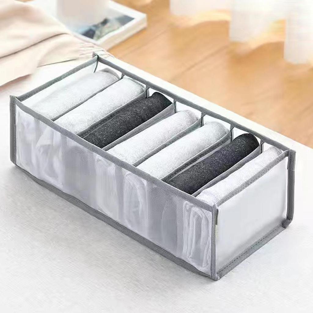 Cloth Drawer Organizer Leggings Jeans Pants Storage Basket Box 7 Grids Medium