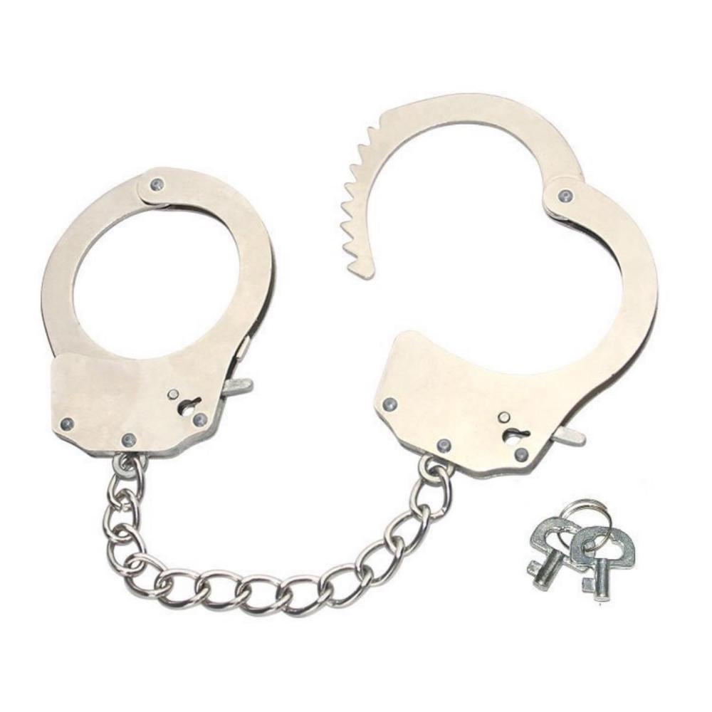 Adult Sex Toy Metal Replacement Binding Toy Handcuffs Stainless Steel Iron Chain Handcuffs Plush Cuffs