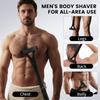 Back Shaver for Men with Foldable Long Handle, Premium Stainless Steel Body & Back Hair Trimmer, Repl aceable Safety Blades, Wet or Dry Use