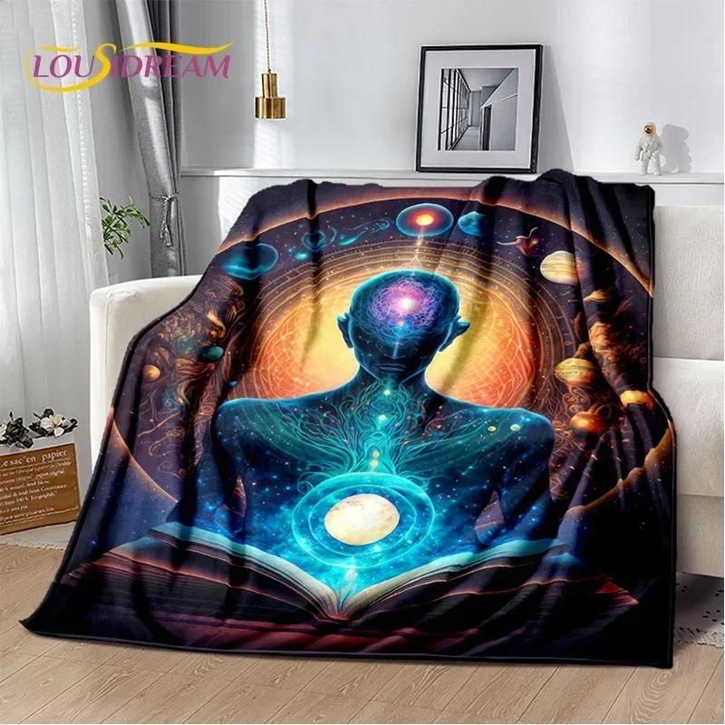 Naturalize Yoga Zen Meditation Rainbow 7 Chakra Blanket,Flannel Throw Blanket for Home Bedroom Bed Sofa Picnic Hiking Cover Kids