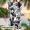 Chainsaw Man Beach Towel, Personalized Custom Name Text, Quick Dry Large Absorbent Towel For Beach Pool