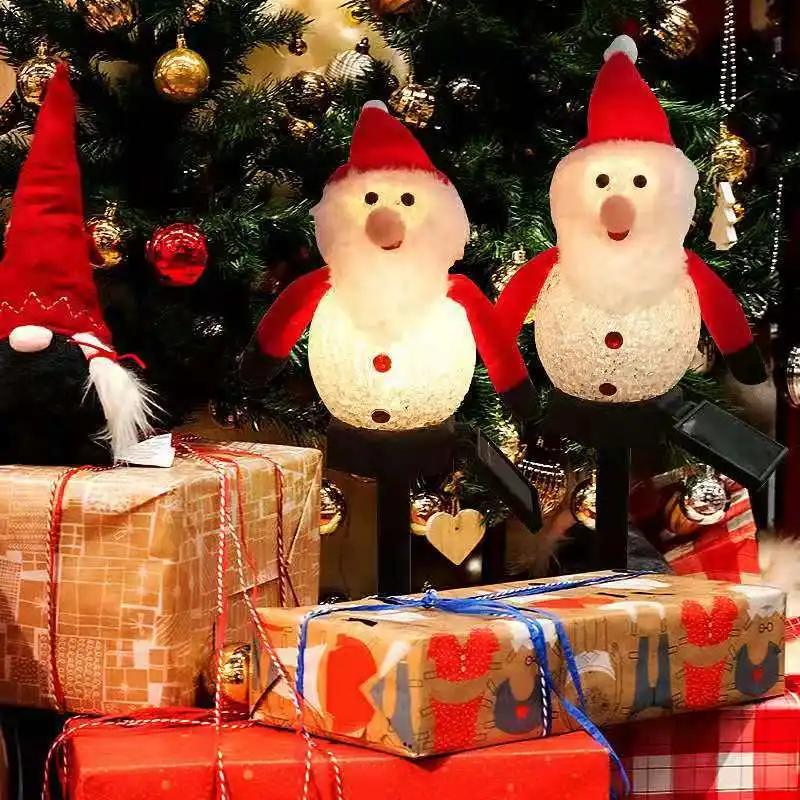 New Christmas Decoration Snowman Solar Garden Light Outdoor Solar Ground Plug Lights Lawn Landscape Light Atmosphere Lights