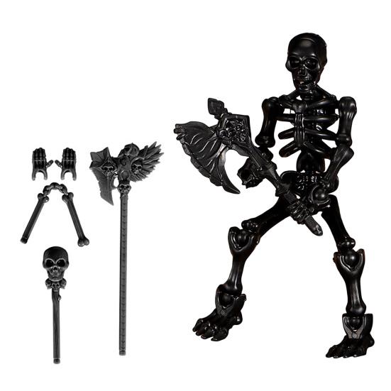 Movable Articulated Human Skeleton Assembly Skeleton Action Figure Collectible Skeleton Figure Wearing Multiple Weapon Sets for Collectors Desktop
