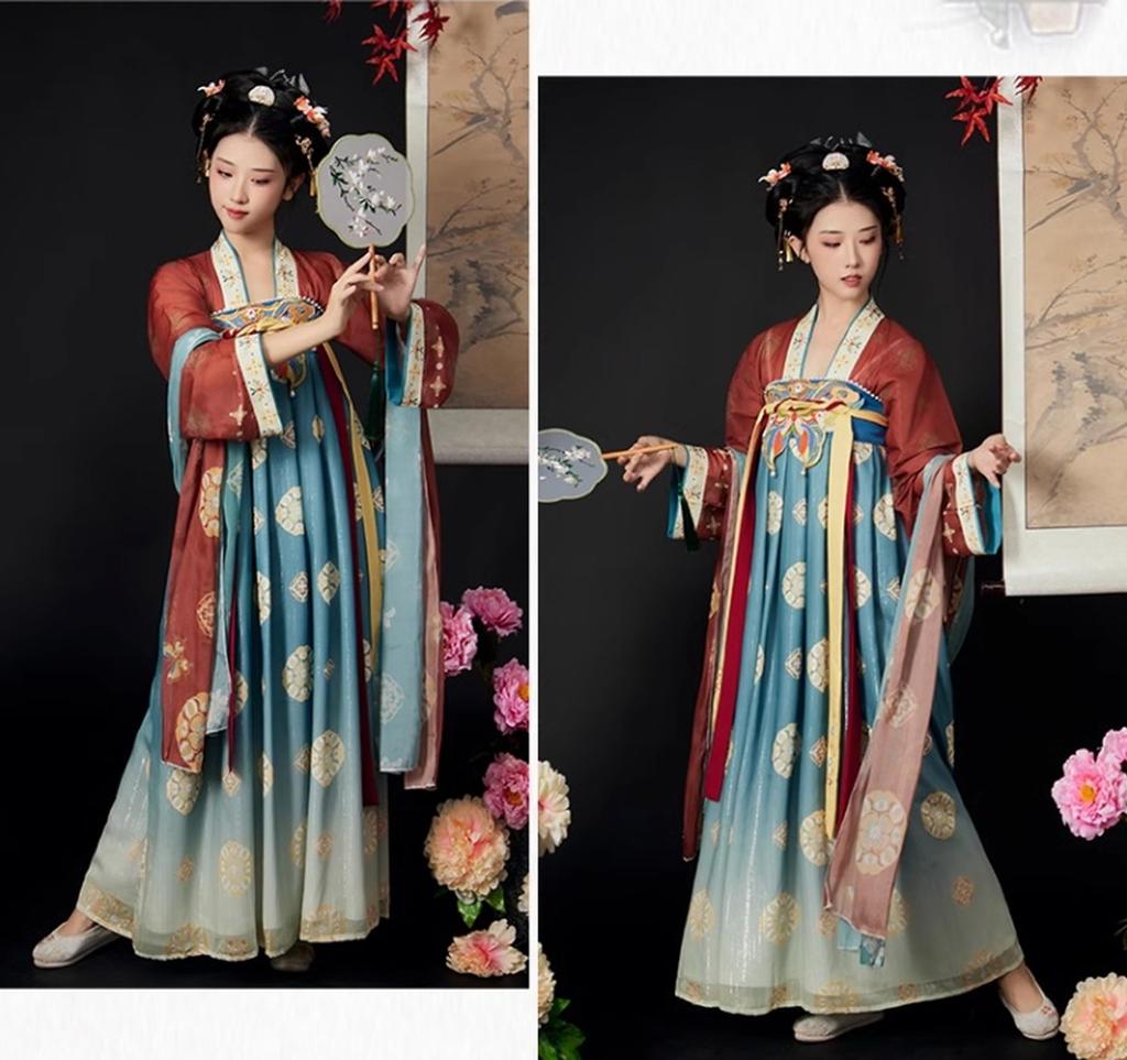 Hanfu Cosplay Starożytny chiński Tang Długi tatuaż naklejka w zestawie [Yousaku Co., Ltd.] Kostium, damski, kostium, Halloween, scena, dwór, spódnica,