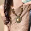 Collana Pendente Ovale in Pietra Occhio di Tigre Irregolare Stile Retrò Vintage Collane Personalizzate