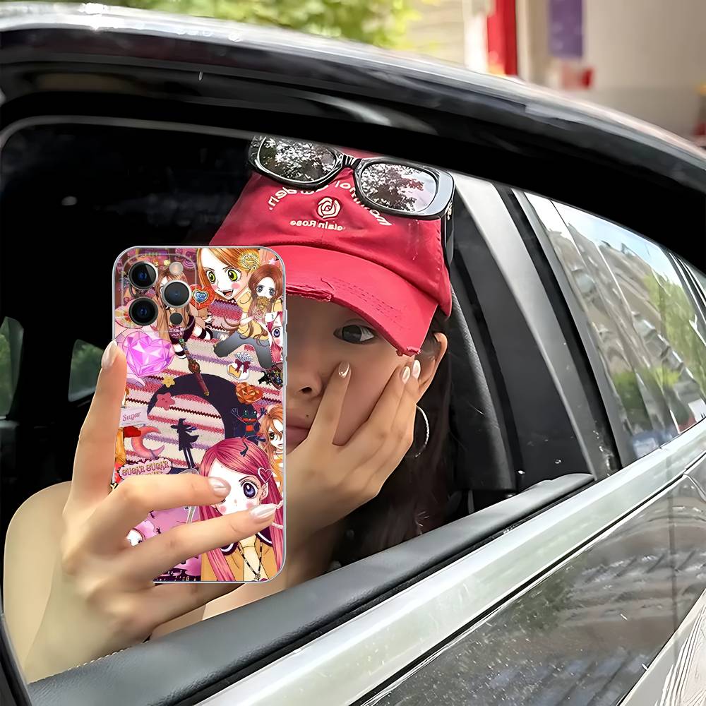 

Anime Sugar Sugar Rune Transparent Phone Case For IPhone 16 15 14 13 12 11 Pro Max Plus Soft Cover For iPhone 11 pro