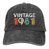 Retro Vintage 1981 Birthday Baseball Caps Men Women Distressed Washed Snapback Hat Outdoor Summer Adjustable Fit Caps Hat