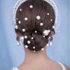 Women Barrette U-shaped Pearl Pin Bridal Hair Jewelry Rhinestone Hair Clip Wedding Hairpins