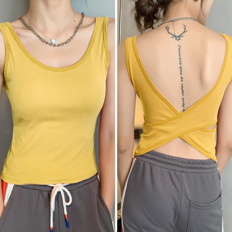 Q Tiktok Belt Chest Pad Sports with A Beautiful Back Strap Network Red Explosive Small Vest Female Summer Outside Wear Tide Bottom Female