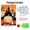 Halloween Pearl Painting Set Witch Pumpkin 5D DIY Pearl Art Home Bedroom Wall Decor Handmade Gift Craft Kit Holiday Party Decoration