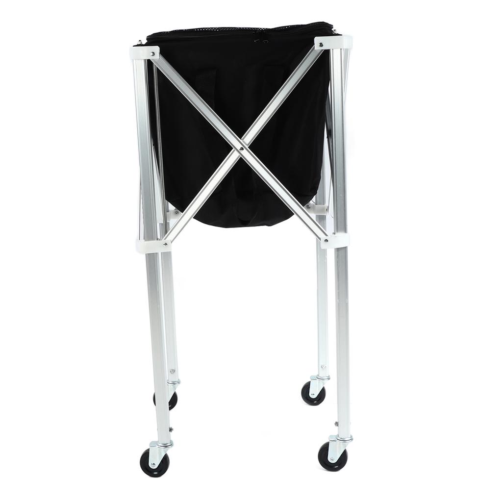 Foldable Tennis Ball Hopper Basket Cart Light Aluminum Alloy Trolley with Wheels for Tennis Balls