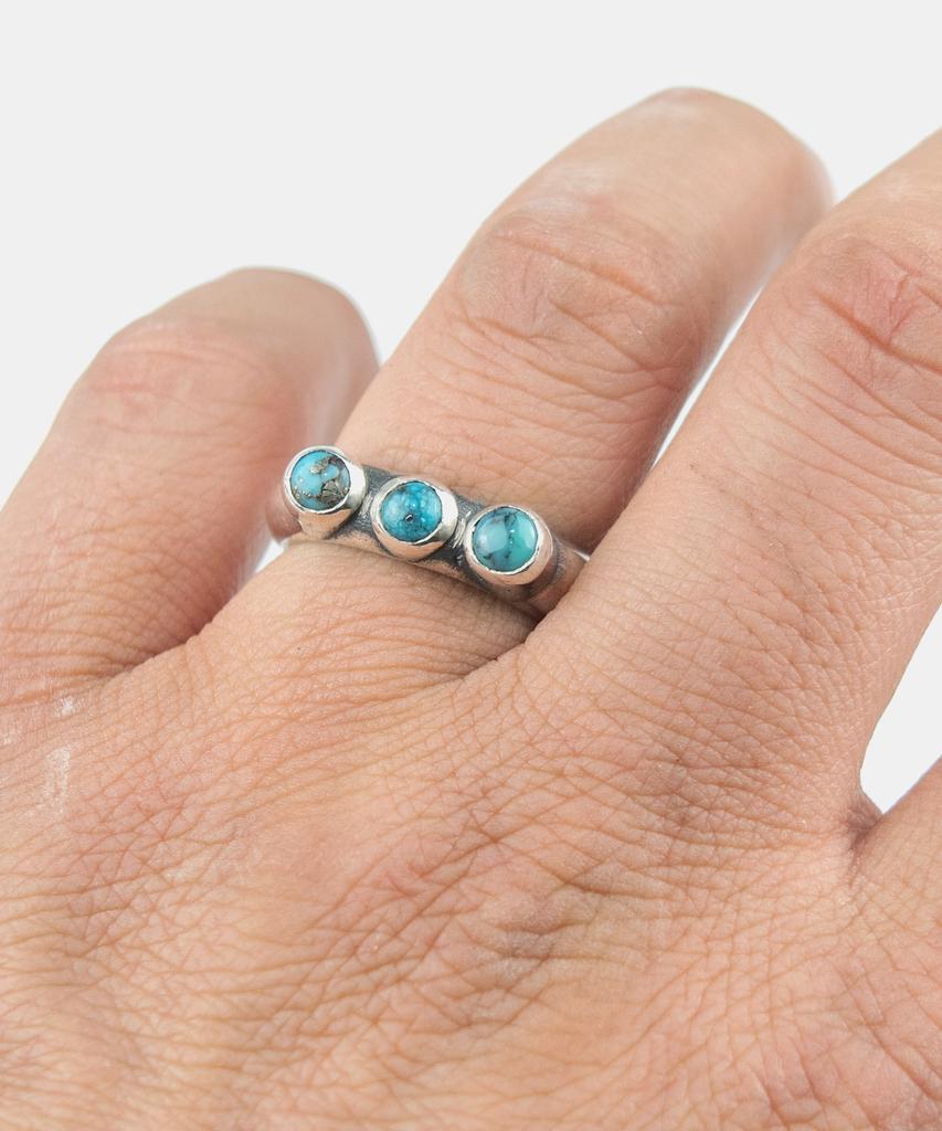 Sheen666 Triple Turquoise Silver Ring (Type A)