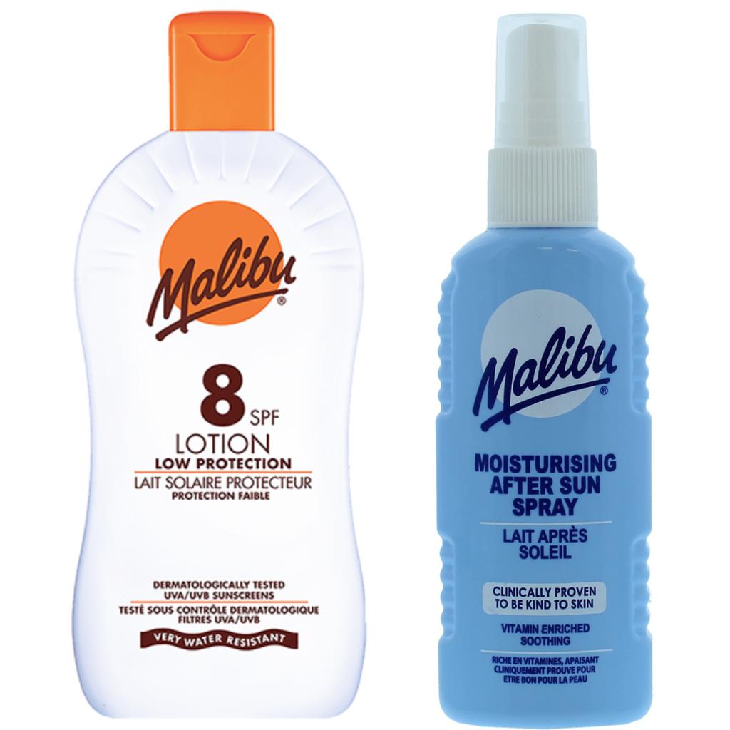Malibu SPF8 Lotion 100ml + After Sun Spray 100ml