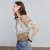 Women's Retro Boho Floral Lyocell Short Sleeve Shirt