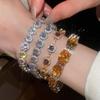 Geometric Square Pendant Bracelet With 18k Gold Plating And Zircon For Womens Fashion Accessory