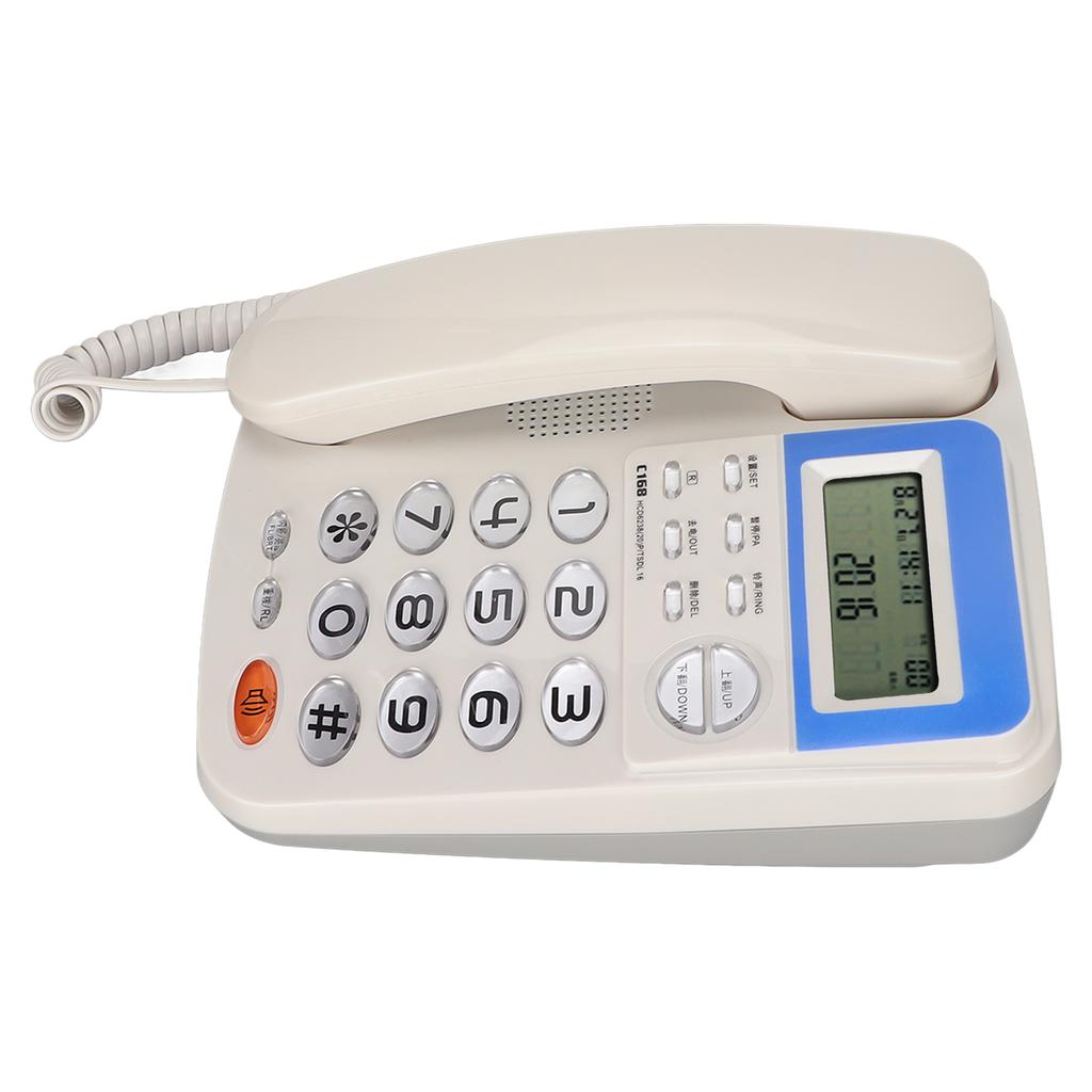 W168 Corded Telephone Caller ID Landline Phone with LCD Screen for Home Office Hotel