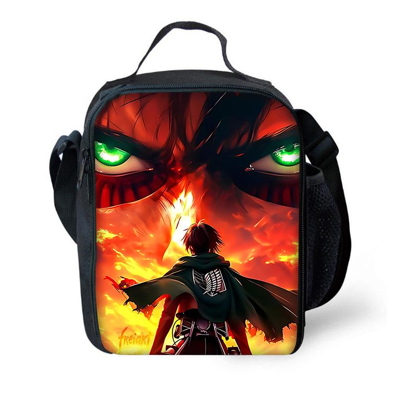 Child School Anime AttackS On Titan Backpack with Lunch Bags ,Pencil Bags ,School Bags for Boys Girls Best Gift