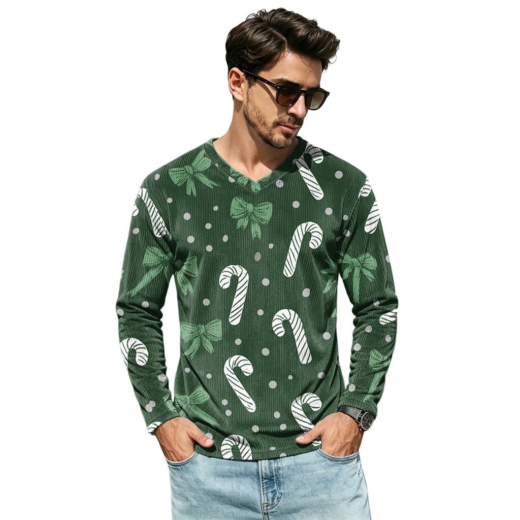 Men's Casual Loose Fit V-Neck Top