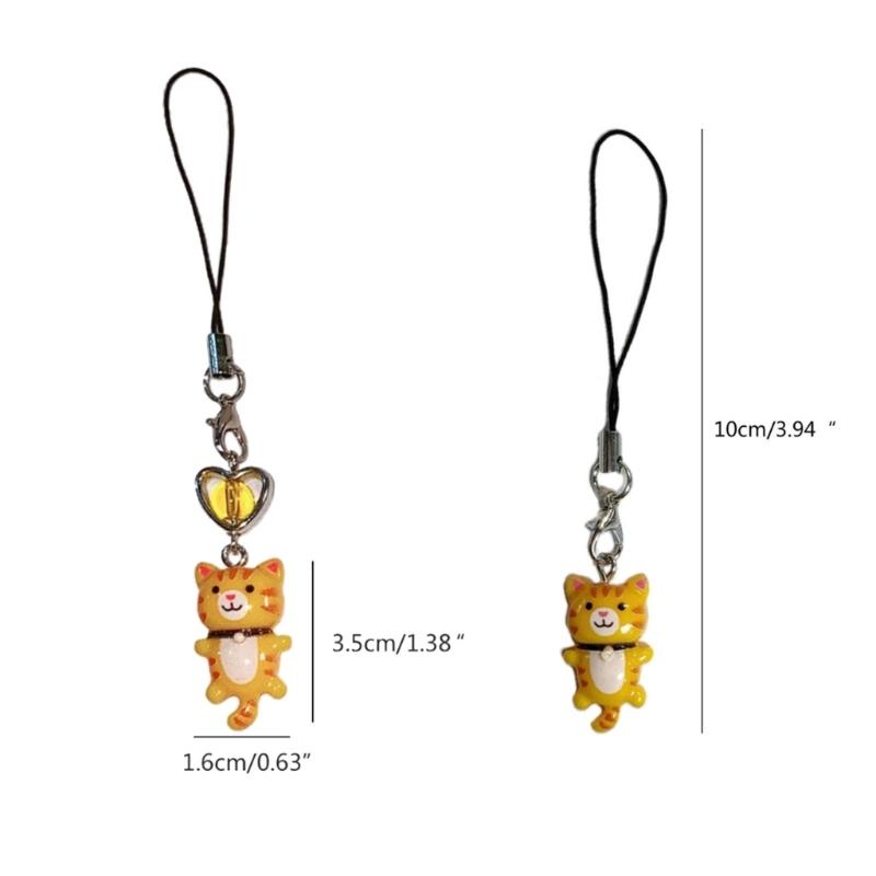 Lovely Cartoon Cat Key Chain Charming Feline Pendant Anti-Lost Chain Jewelry