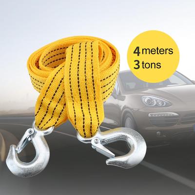 Cuerda de remolque de coche de 4M y 3 toneladas, correa de remolque, gancho de acero de aleación de nailon, herramientas de rescate de emergencia, accesorios para remolque todoterreno, motocicleta 4x4