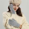 New Plush Winter Gloves Warm Knitted Driving Mittens Full Touchable Screen Full Gloves Gift