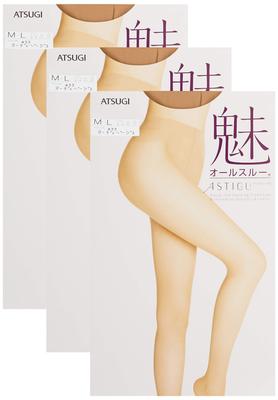 Stockings ASTIGU Bare Skin Feel of Nude Beige [Atsugi] (Astig) [Mei] All-Through (Set 3) Women's M-L