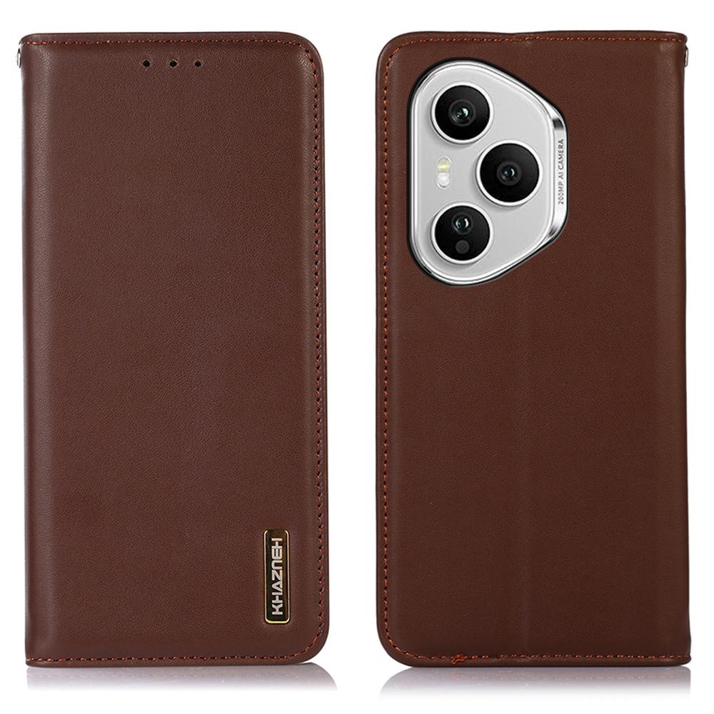 KHAZNEH For Honor 400 Pro 5G (Global) Case Wallet Genuine Cow Leather Phone Cover Nappa Texture
