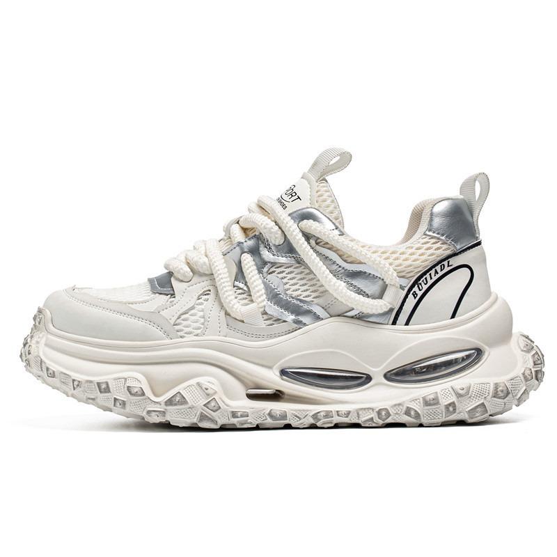 Men's shoes autumn and winter non-slip inner height increase casual running mesh sports shoes young and young air cushion shock absorption old