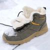 Zimowe Buty Męskie Skórzane Męskie Buty na Śnieg Pluszowe Ciepłe Buty Robocze Outdoorowe Buty do Turystyki Wspinaczki Wodoodporne Antypoślizgowe Botki