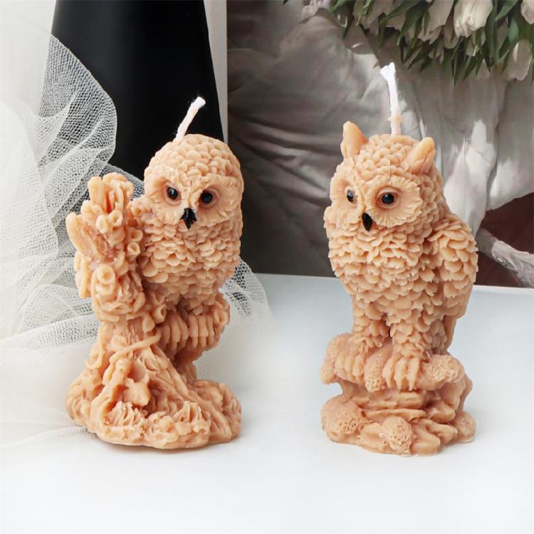 Home Decors Owl Candle Silicone Mould Sturdy Silicone Owl Shaped Candle Casting Mould for Professional and Beginners