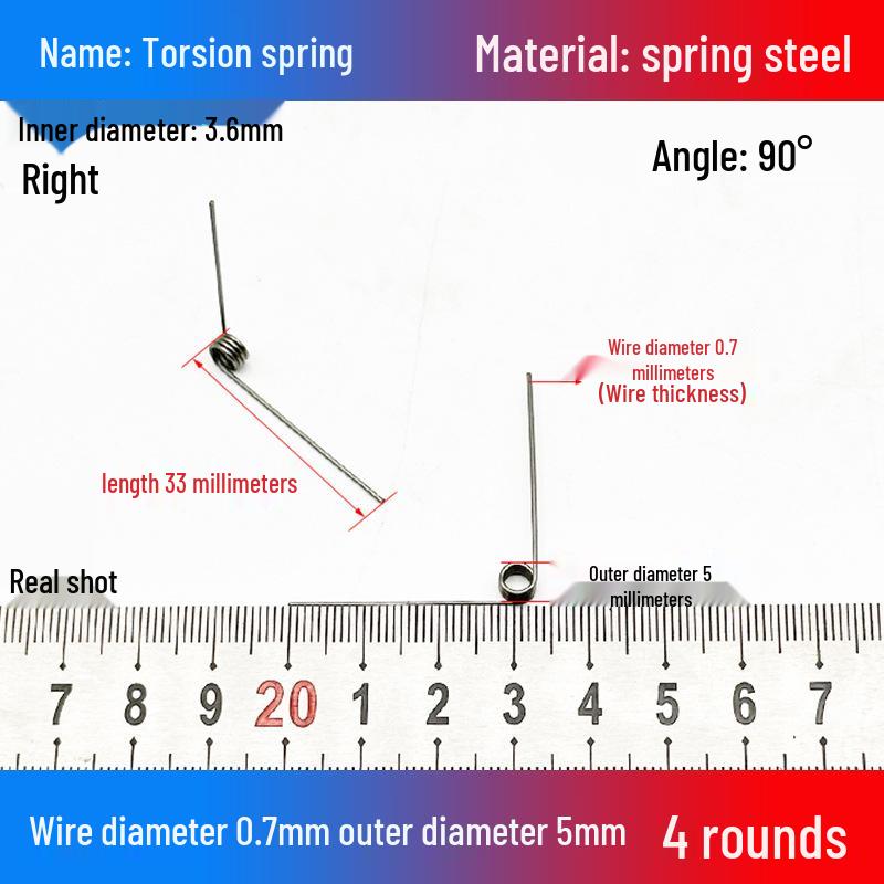 Torsion Spring Steel 0.3-3.0 for 90/180° Clip Trash Can