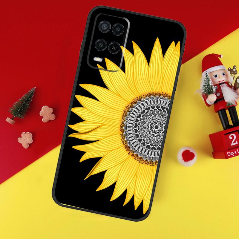 Sunflower Case For Oppo A94 A74 A54 A60 A40 A80 A16 A76 A96 A98 A58 A78 A18 A38 A57 A17 A15 A5 A6 Pro