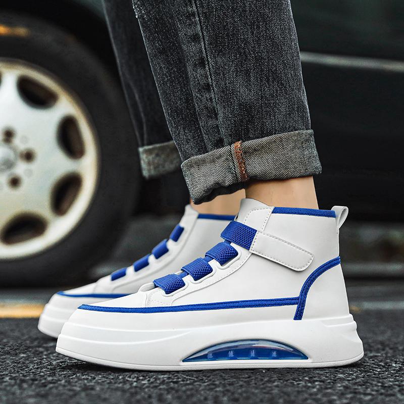 High Top Men's Shoes 2025 New Spring Thick Soled Small White Shoes Men's Fashion Air Cushion Casual Board Shoes