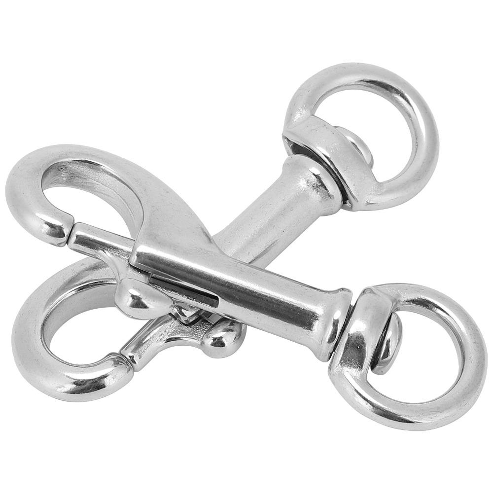 2 Pcs Stainless Steel Diving Snap Hook 68mm Single Ended Snap Swivel Eye Snap Hook  Key Chain