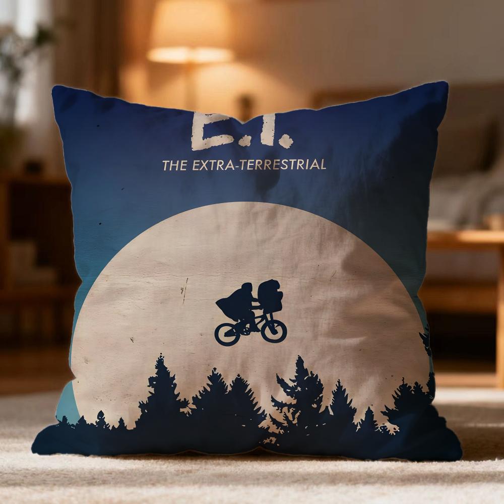 Hot E-ET. the Extra-Terrestrial Cushion Cover Soft Washable Pillow Case Multi-Scene for Couch Bed Travel Office Use