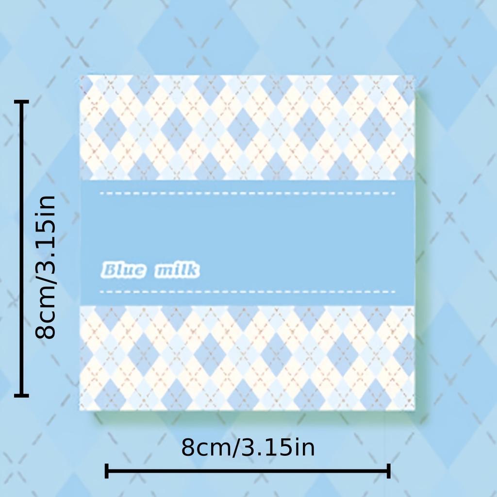 Box of 200 Thick Sticky Notes with Plaid Tribal Design, 6 Series Colors Ideal for Marking Errors Indexing and Note-Taking for School and Office Use