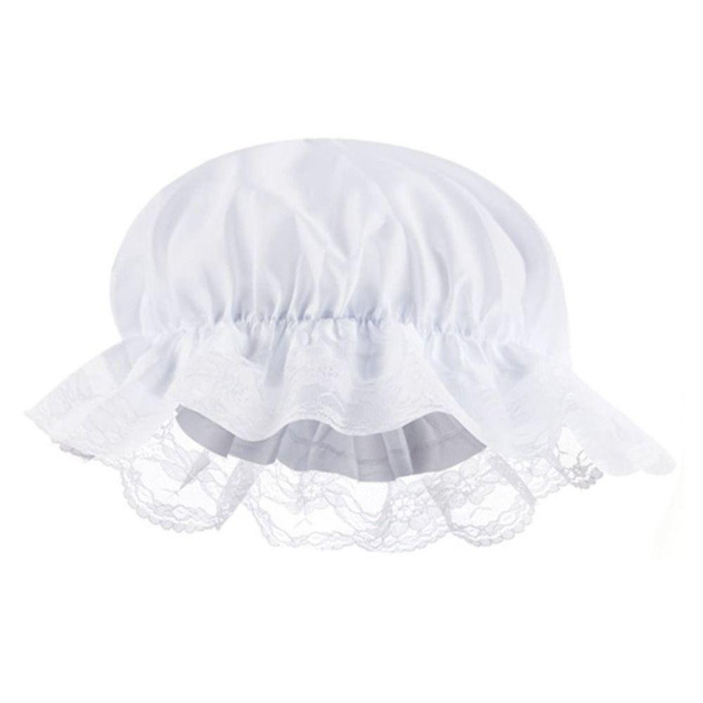Ruffled Brim Mob Cap Lace Trim Lace Bonnet Fashion Colonial Bonnet  Costume Parties