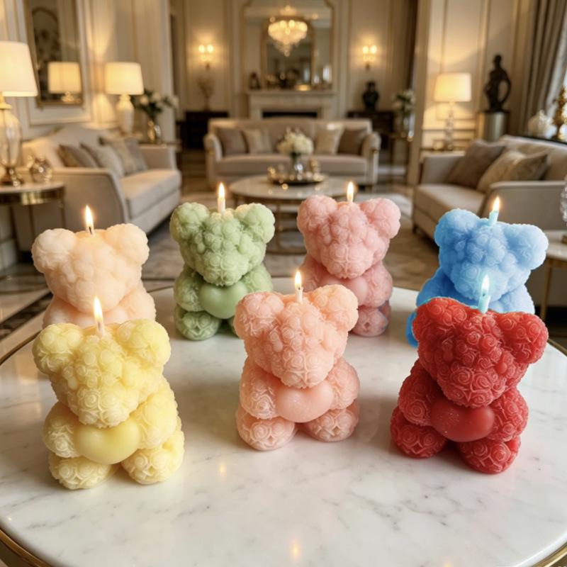 Rose Bear Aromatherapy Candle - Creative Ornament & Valentine's Souvenir
