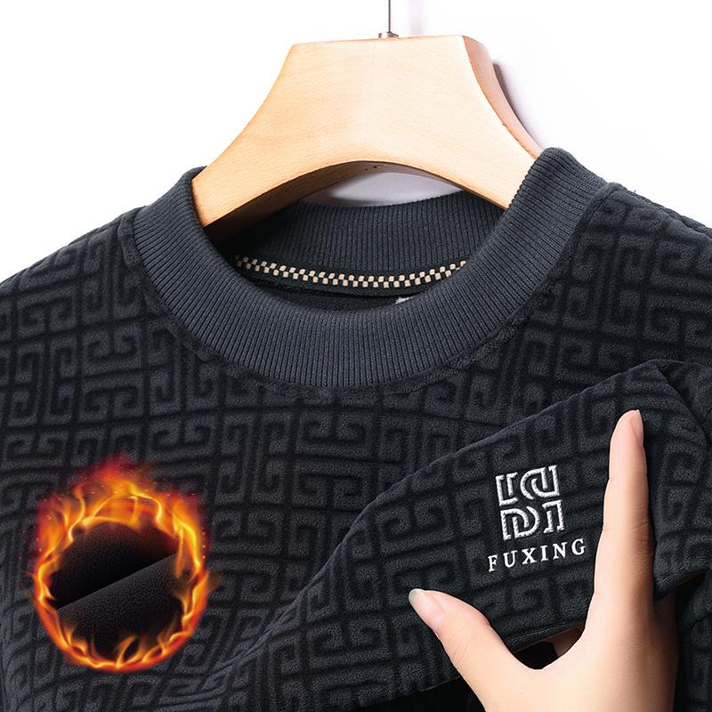 Men s Winter Plus Velvet Thickened Casual Hoodie L серый