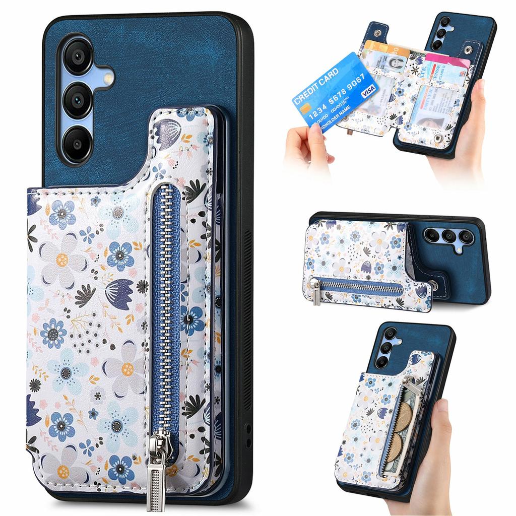 D10 For Samsung Galaxy A16 5G/A16 4G Case Pattern Kickstand Wallet Leather+TPU Phone Cover RFID Blocking