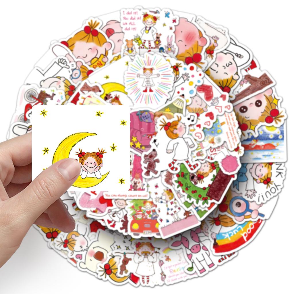 50 Mädchen Doodle Aufkleber Cartoon Niedlich Gucka Dekorativ Handyhülle Koffer Handkonto Aufkleber
