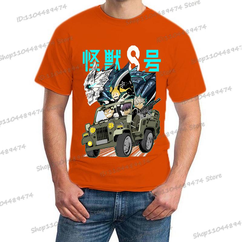 Funny Manga Kaiju No 8 Streetwear Japanese Y2K Anime Men T-shirt Casual Short Sleeve Harajuku Kafka Hibino Men's Clothing Tops