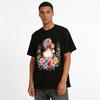 Floral Print Mom And Baby Hug Casual Loose Short Sleeve Top Pure Cotton T-shirt