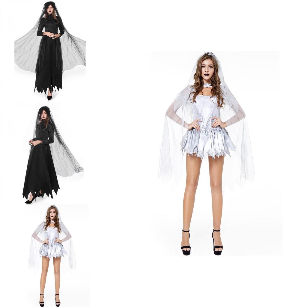 Elegant Ghost Bride Fancy Dress For Women Perfect For Halloween Horror Parties
