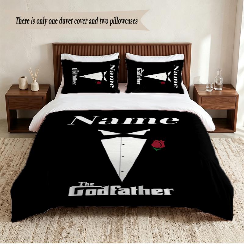 The Godfather Personalized Custom Name 3‑Piece Bedding Set Soft Duvet Cover Set For Bedroom Home Decor