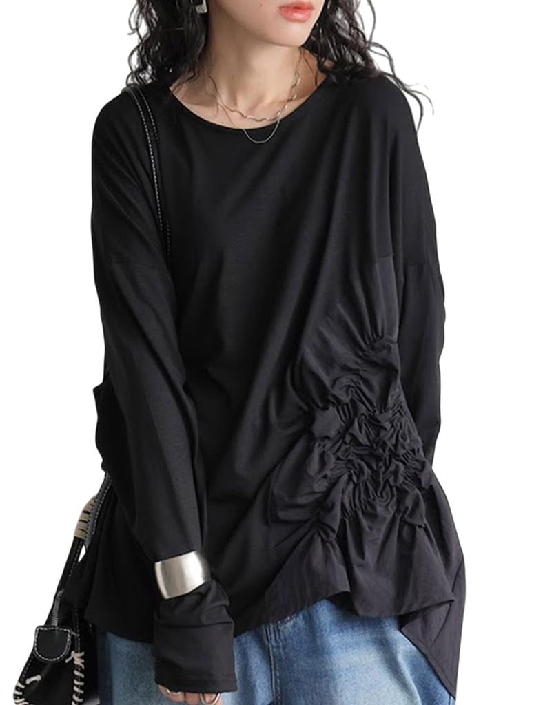 Antiqua Shirred Cut and One Size Black Women's Top, Sewn, PA-03700, 05,