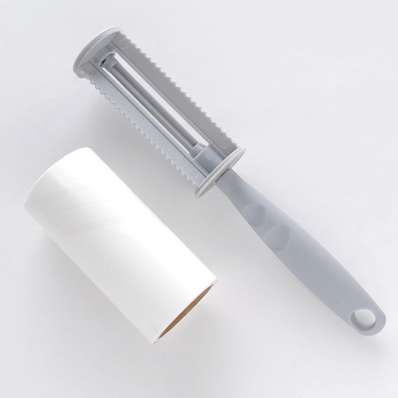 Sticky Lint Roller Brush with Tear-Off Sheets: Removes Hair from Sweaters and Clothes, Includes Replacement Roll.